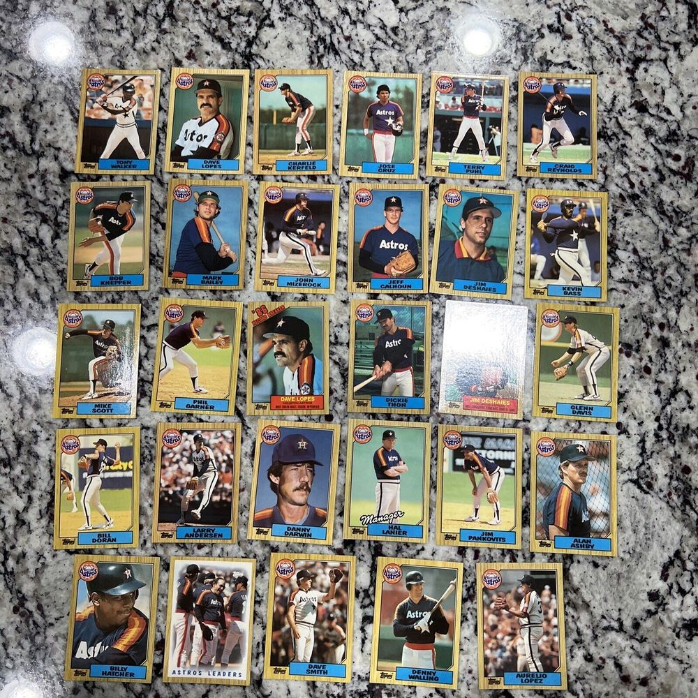Houston Astros 1987 Topps Tiffany Cards Lot 29 Total - Set Break‎